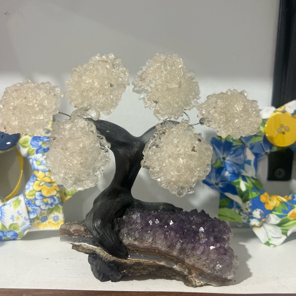 Crystal Gemstone Tree with Amethyst Base